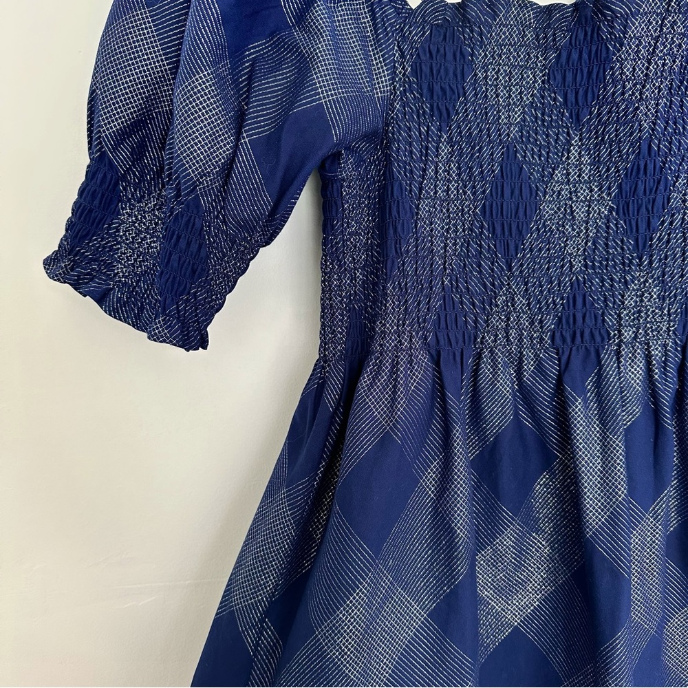 Hill House Athena Nap Dress Navy Glitter Check